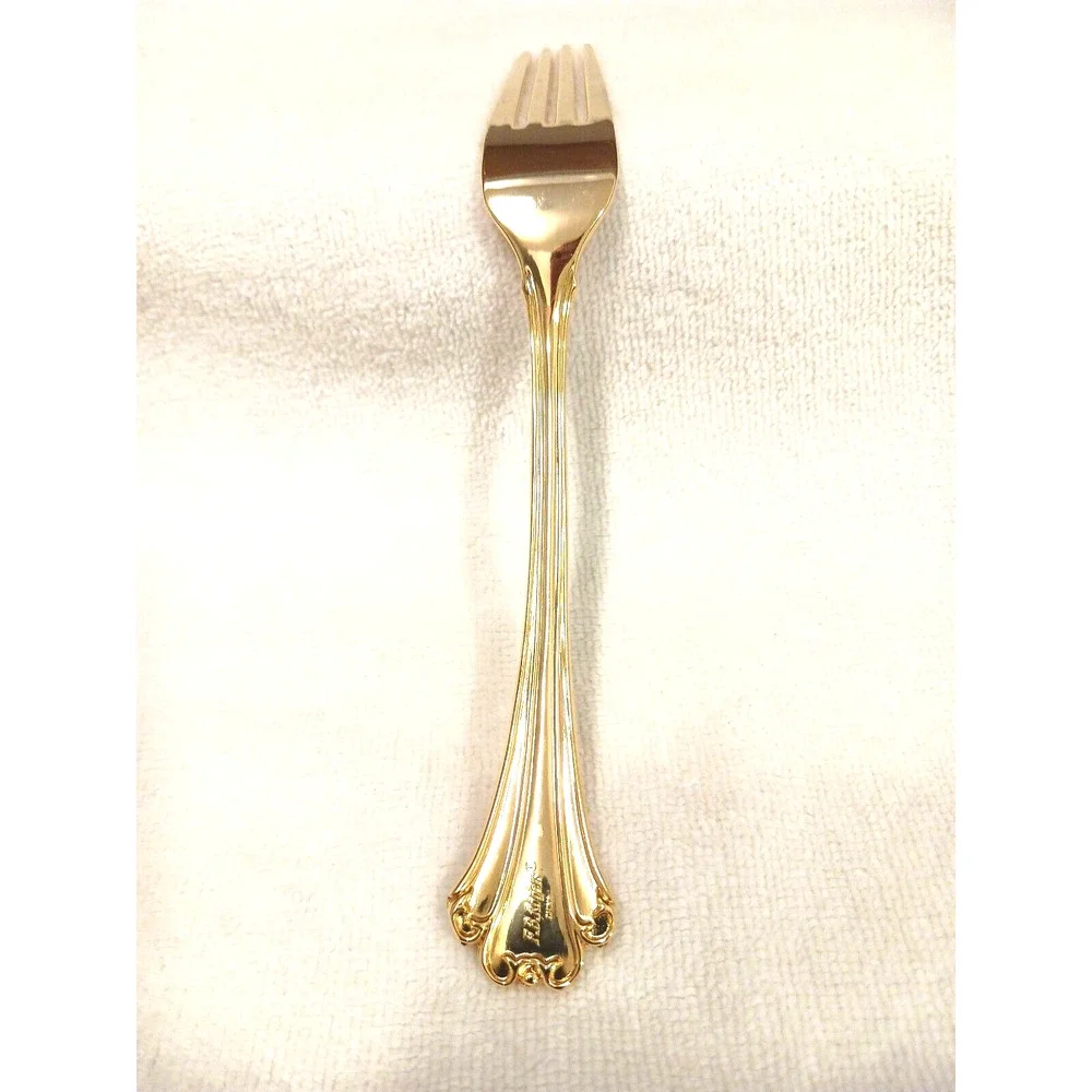 F.B. Rogers Gold‎ DINNER FORK Chippendale Gold Electroplate HOLIDAY WEDDING VNTG